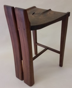  Walnut low back stool 
